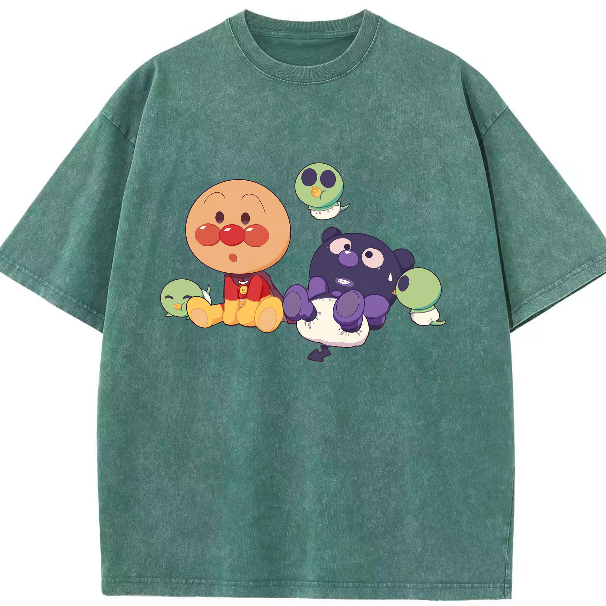 （画像用） アンパンマン Anpanman 綿100% ヴィンテージ風 半袖Tシャツ（フロントプリント）